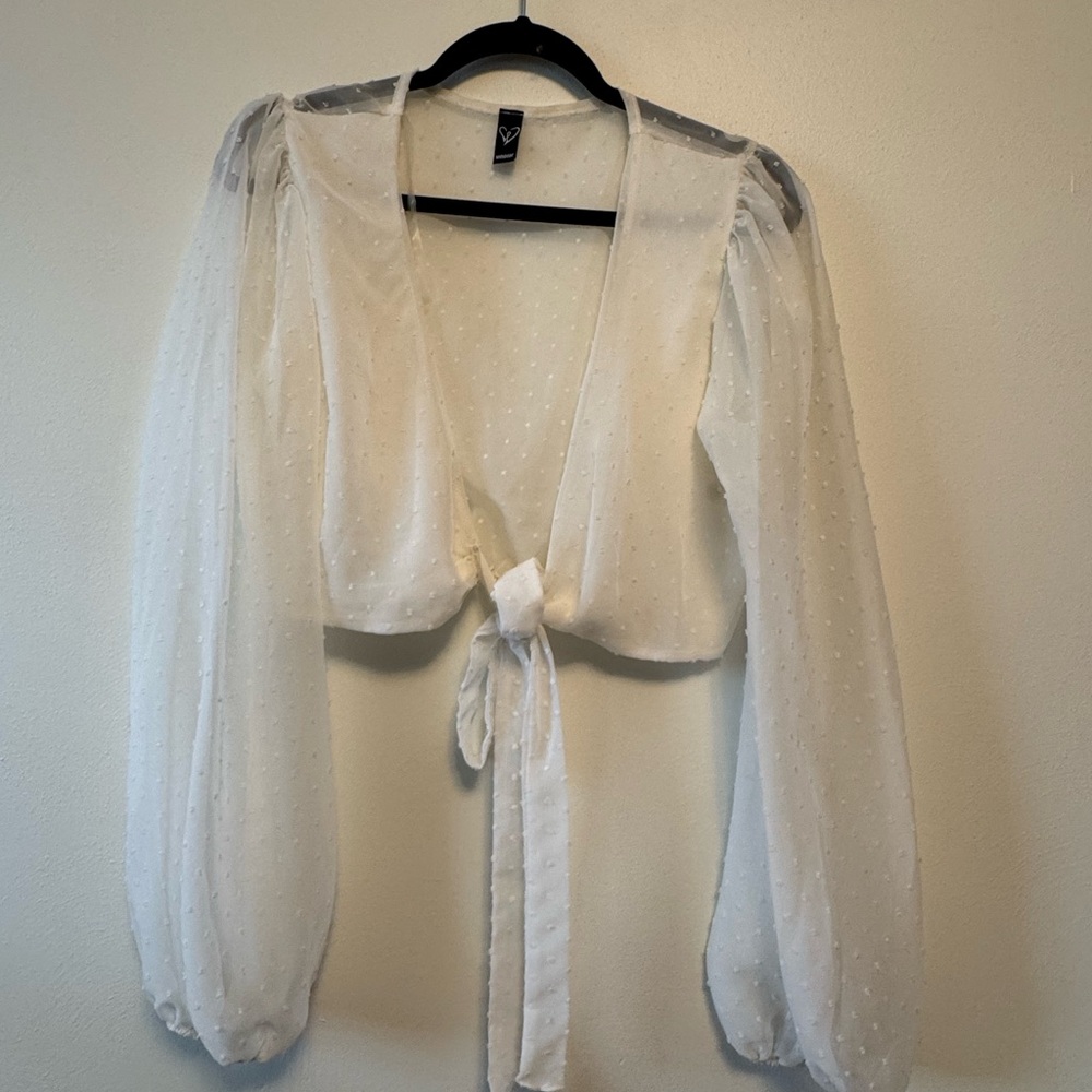 Windsor White Sheer Women's Top